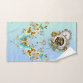 Aquamarine Steampunkgrafik, mechanische Stabilität Badhandtuch Set (Handtuch)