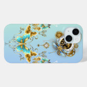 Aquamarine Steampunkgrafik, mechanische Stabilität Case-Mate iPhone Hülle (Rückseite (Horizontal))