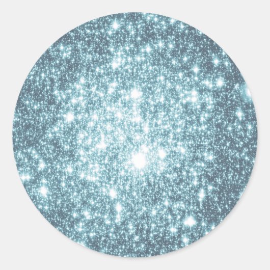 Aquamarine Sterne Runder Aufkleber (Vorderseite)