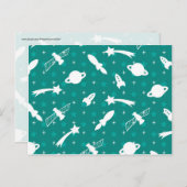 Aquamarine Sternenweltraum-Raumfahrtplaneten Postkarte (Vorne/Hinten)