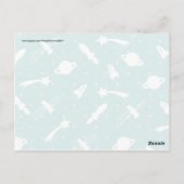 Aquamarine Sternenweltraum-Raumfahrtplaneten Postkarte (Rückseite)