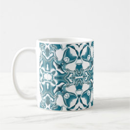 Aquamarine Sternexplosion Kaleidoskopmuster Kaffeetasse