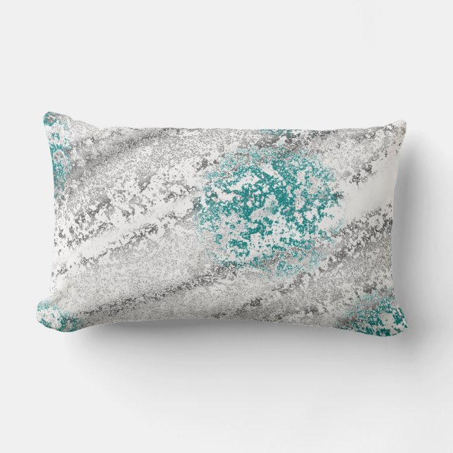 Aquamarine-Strand-themenorientierter Designer Lendenkissen (Vorderseite)