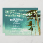 aquamarine Strandlampen für das Brautparty Orange Einladung (Vorne/Hinten)