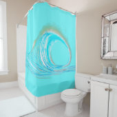 Aquamarine Strandwelle Duschvorhang (Beispiel)