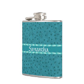 Aquamarine Straußenhaut-Maske Flachmann (Links)