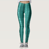 Aquamarine Streifen anpassbar Chic Leggings (Vorderseite)