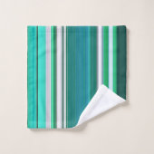 Aquamarine Streifen Design Badehandtuch Set (Waschlappen)