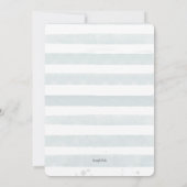 Aquamarine Streifen Foto Geburtsankündigung Einladung (Rückseite)