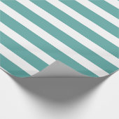 Aquamarine Streifen Geburtstag Geschenkpapier (Ecke)