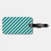 Aquamarine Streifen Gepäckanhänger (Rückseite horizontal)