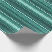 Aquamarine Streifen Geschenkpapier (Ecke)