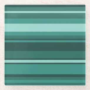 Aquamarine Streifen Glasuntersetzer