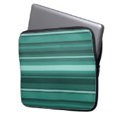 Aquamarine Streifen Laptopschutzhülle (Vorderseite Links)