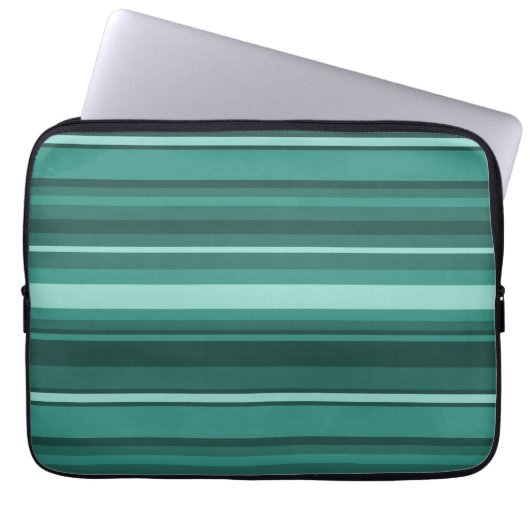 Aquamarine Streifen Laptopschutzhülle (Vorderseite)
