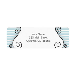 Aquamarine Streifen mit Vintagen Irongate-Wirbel