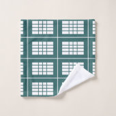 Aquamarine Streifen Muster Elegant Moderne Badhandtuch Set (Waschlappen)