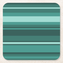 Aquamarine Streifen Rechteckiger Pappuntersetzer