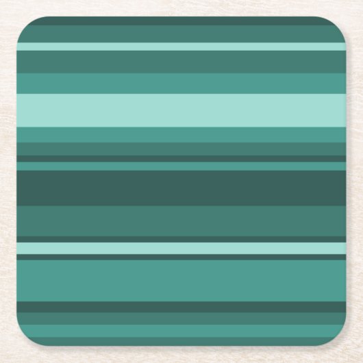 Aquamarine Streifen Rechteckiger Pappuntersetzer (Vorderseite)