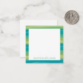 Aquamarine Streifen Wasserfarbe Mitteilungskarte (Vorderseite/Rückseite Beispiel)