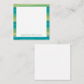Aquamarine Streifen Wasserfarbe Mitteilungskarte (Vorne/Hinten)