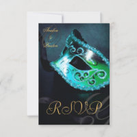 Aquamarine Swirl Masquerade Maske UAWG Einladung