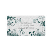 Aquamarine Swirl-Rücksendeadresse Adressaufkleber (Vorne)