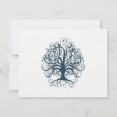 Aquamarine Swirl Tree Wedding Response Card RSVP Karte (Rückseite)