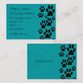 Aquamarine Tatzen-Geschäfts-Karten Visitenkarte (Vorne/Hinten)