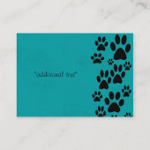 Aquamarine Tatzen-Geschäfts-Karten Visitenkarte (Rückseite)