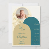 Aquamarine Taufe Einladung (Vorderseite)