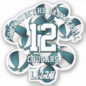 aquamarine Teamfarben Aufkleber (Vorderseite)