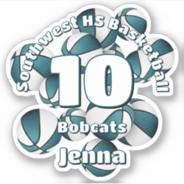 aquamarine Teamfarben Basketball-Kindersport Aufkleber