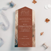 Aquamarine Terracotta abstrakte uAwg Hochzeit All In One Einladung