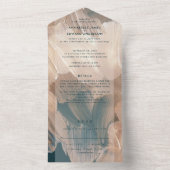 Aquamarine Terracotta abstrakte uAwg Hochzeit All In One Einladung (Innen Boden)