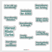 Aquamarine Textaufkleberpackung zur Sensibilisieru Aufkleber (Blatt)