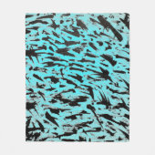 Aquamarine Tierausdruck Abstrakt Fleecedecke (Vorderseite)