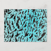 Aquamarine Tierausdruck Abstrakt Postkarte (Vorderseite)