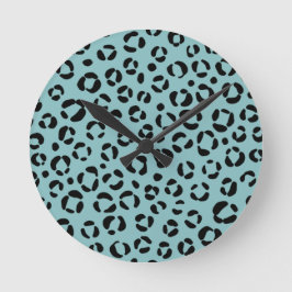 Aquamarine Tierausdrucke Runde Wanduhr