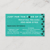 Aquamarine Tierpflege Visitenkarte (Vorderseite)