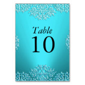 Aquamarine Tischnummer für Vintage Damaskus (Rückseite)
