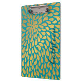 Aquamarine Ton-abstrakte Goldtröpfchen Klemmbrett (Links)