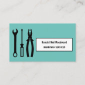 Aquamarine Tool Handyman Services Business Card Visitenkarte (Vorderseite)