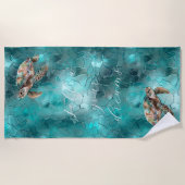 Aquamarine Traumschildkröten Strandtuch (Vorderseite)
