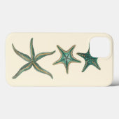 Aquamarine Triple Starfish Case-Mate iPhone Hülle (Rückseite (Horizontal))