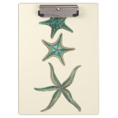 Aquamarine Triple Starfish Klemmbrett (Vorderseite)