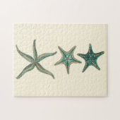 Aquamarine Triple Starfish Puzzle (Horizontal)