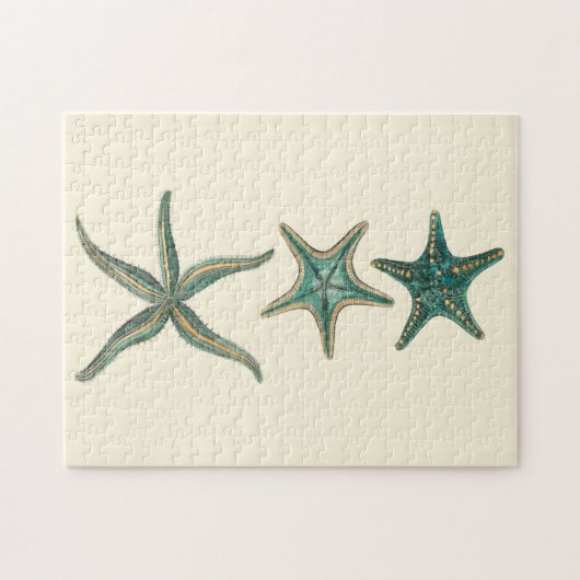 Aquamarine Triple Starfish Puzzle (Horizontal)