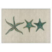 Aquamarine Triple Starfish Schneidebrett (Vorderseite)
