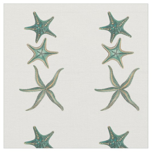 Aquamarine Triple Starfish Stoff (Nahaufnahme)